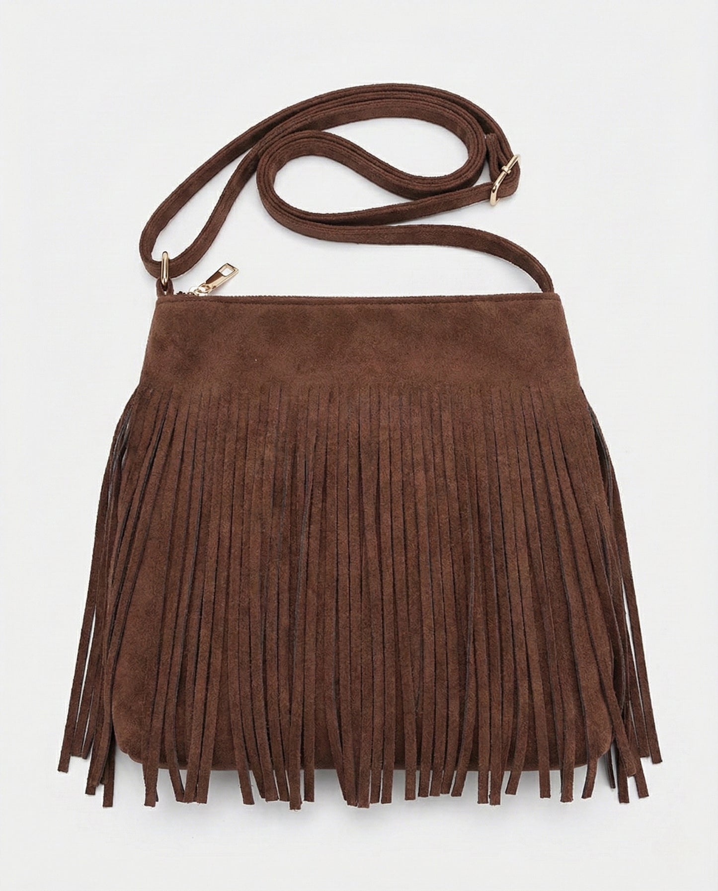 Suede Fringe Shoulder Bag