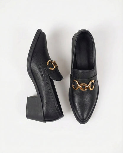 Point Toe Block Heels Loafers