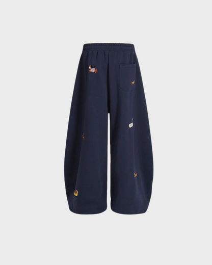 Embroidered Puppy Sweatpants