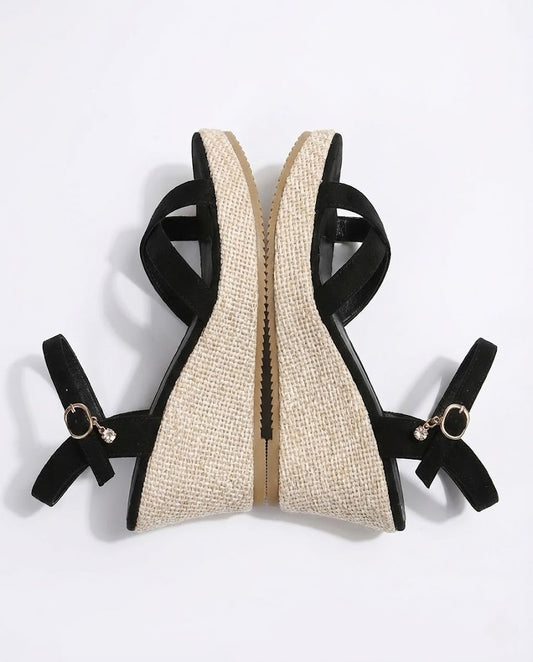 Crisscross Open Toe Wedge Sandals