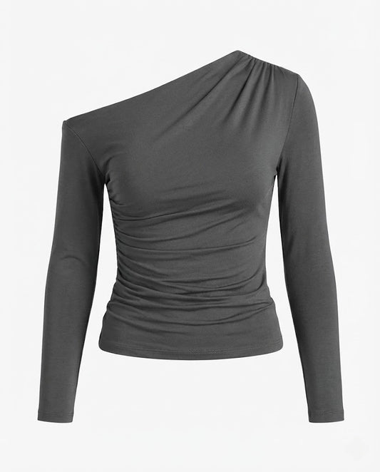 Single Shoulder Long Sleeve T-Shirt