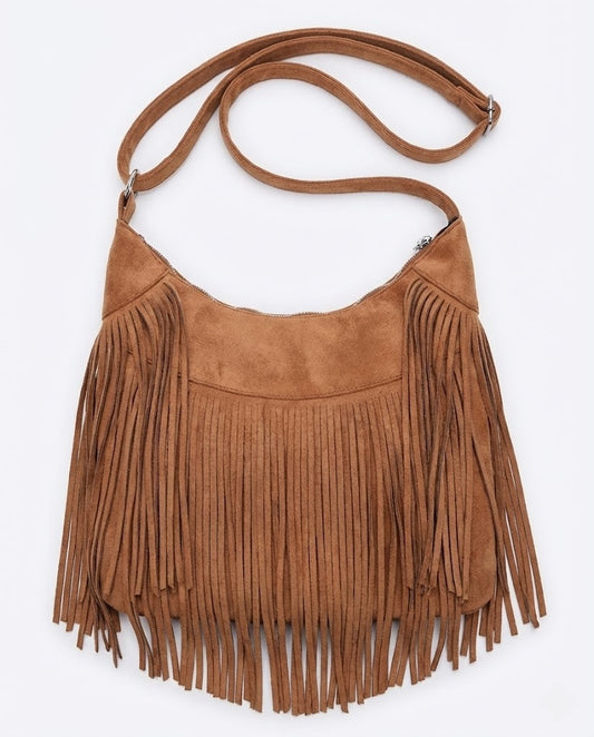Fringe Suede Crossbody Bag
