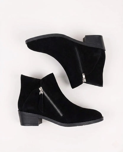 Point Toe Block Heels Boots